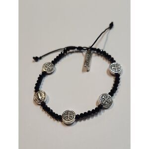 My Saint My Hero Gratitude Crystal Bracelet Black